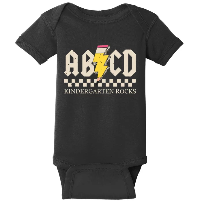 Abcd Kindergarten Rocks Pencil Lightning Teachers Rock Boy Baby Bodysuit