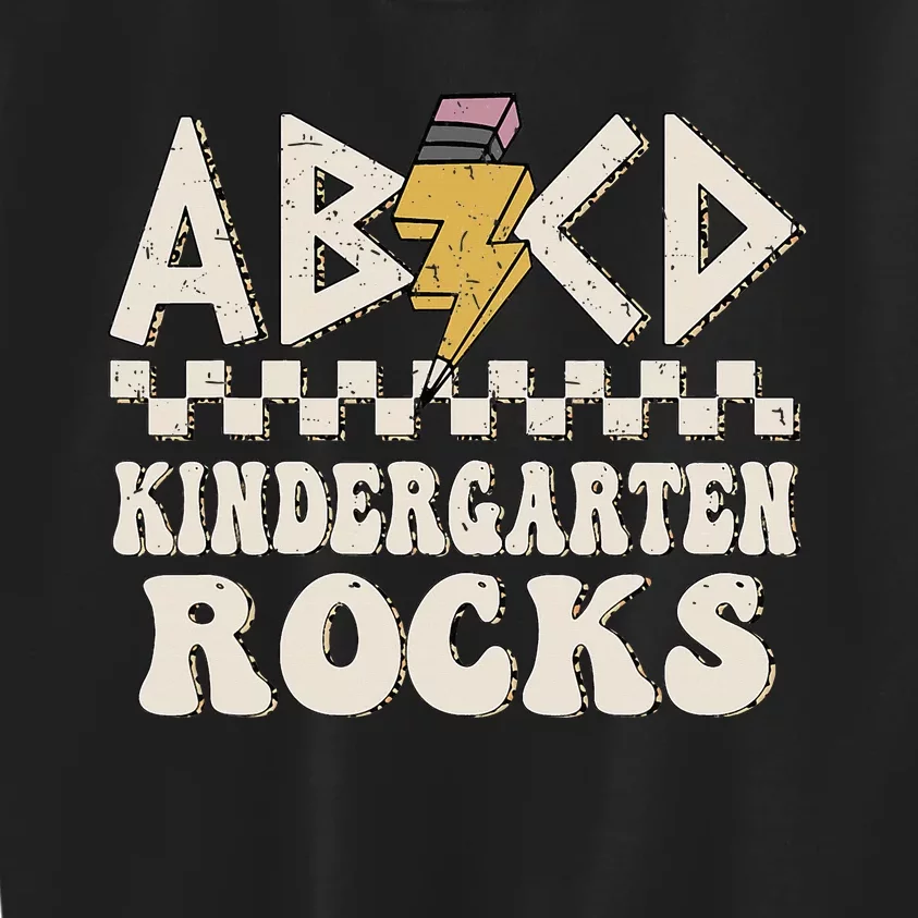 ABCD Kindergarten Rocks Back To School Kindergarten Teacher Kids Sweatshirt