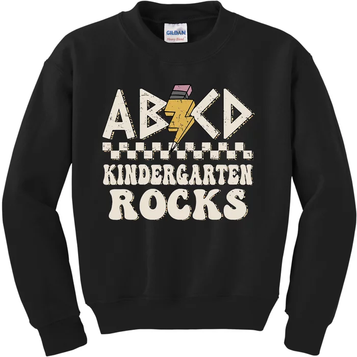 ABCD Kindergarten Rocks Back To School Kindergarten Teacher Kids Sweatshirt