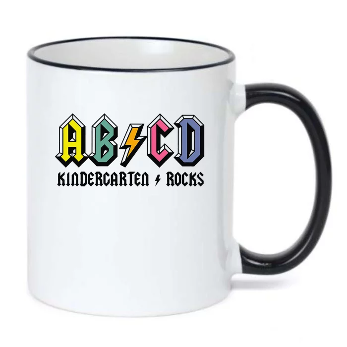 ABCD Kindergarten Rocks Teachers  Back To School Black Color Changing Mug