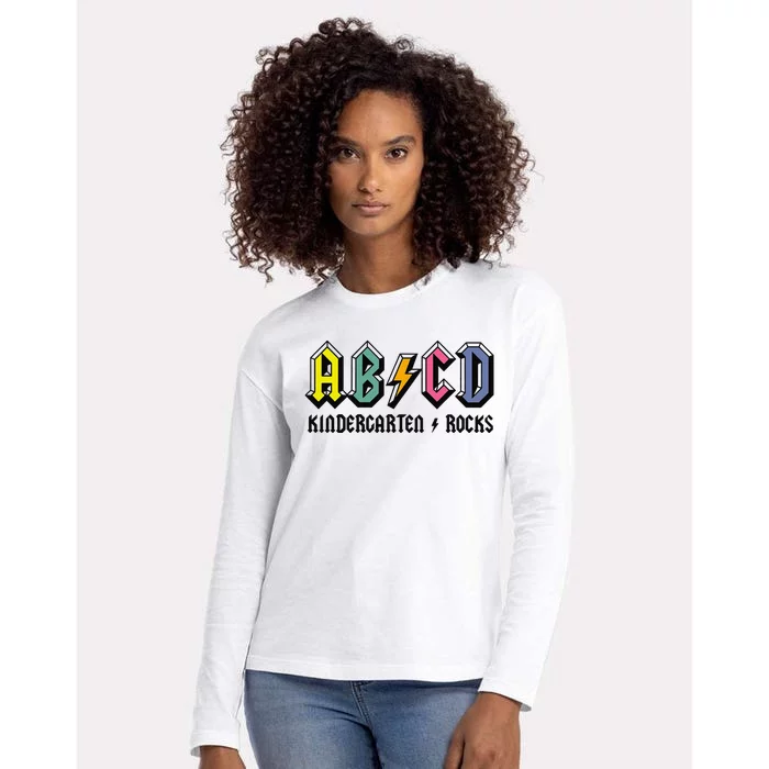 ABCD Kindergarten Rocks Teachers  Back To School Womens Cotton Relaxed Long Sleeve T-Shirt