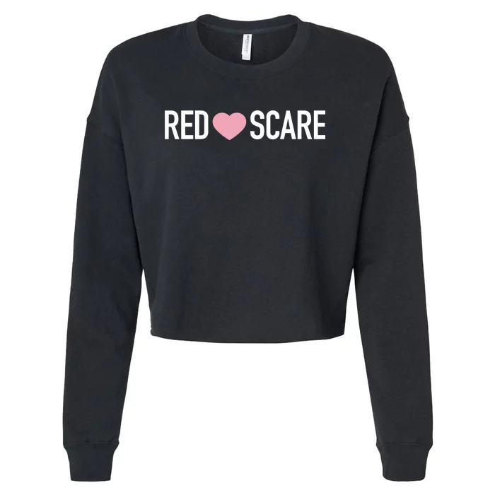 Anna Khachiyan Red Love Scare Cropped Pullover Crew