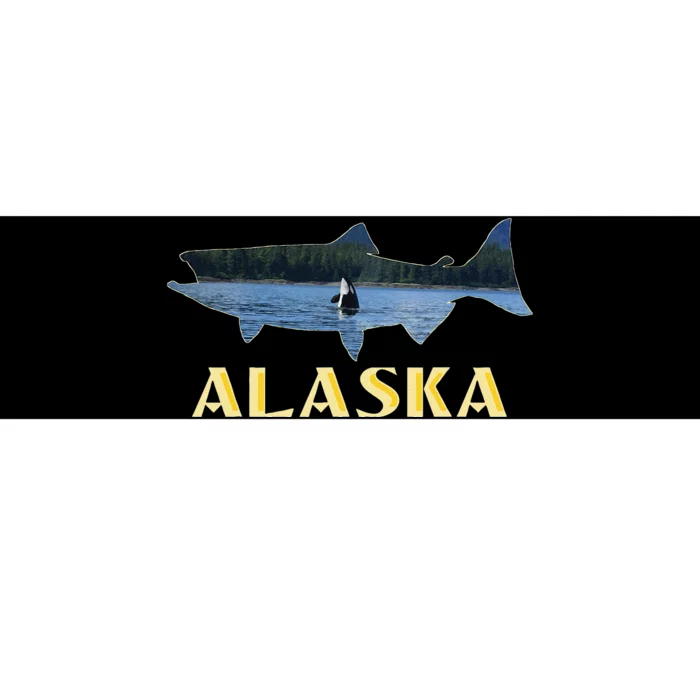 Alaska King Salmon Fishing Vacation Fisherman Orca Whale Bumper Sticker