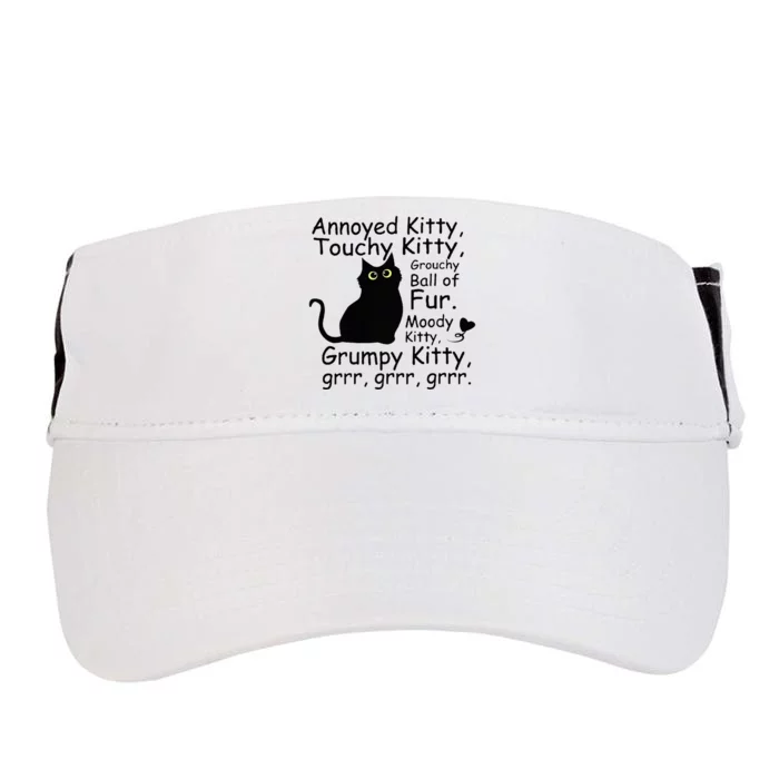 Annoyed Kitty Touchy Kitty Grouchy Ball Of Fur Black Cat Adult Drive Performance Visor