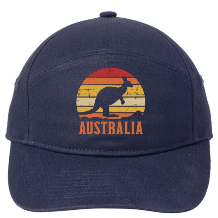 Australia Kangaroo Vintage Cute Gift 7-Panel Snapback Hat