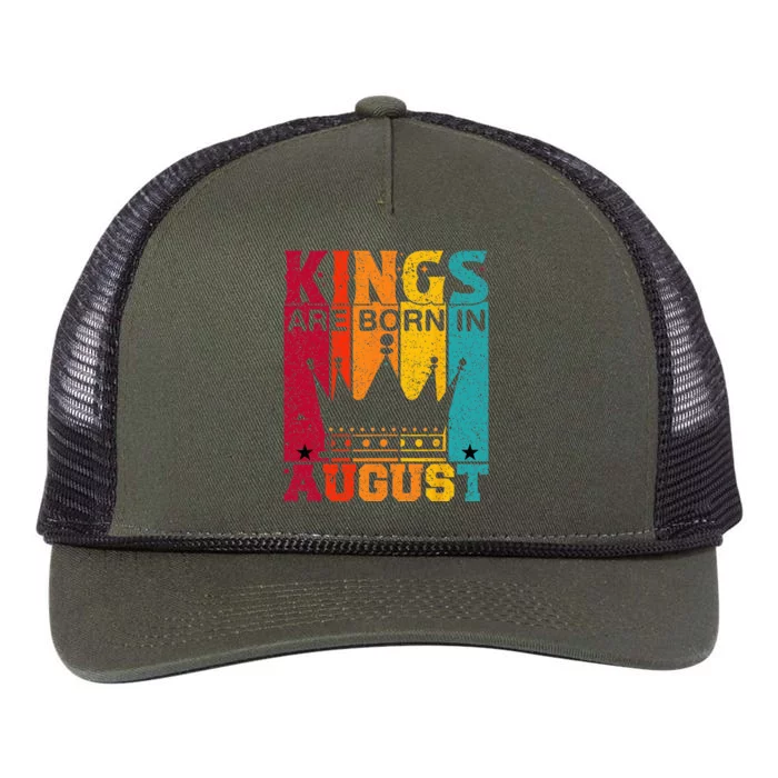 A King Was Born In August Happy Birthday To Me Retro Rope Trucker Hat Cap