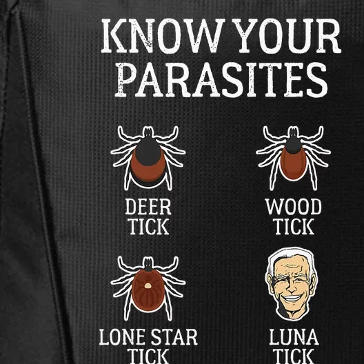 Antibiden Know Your Parasites Lunatic Impeach Joe Biden City Backpack