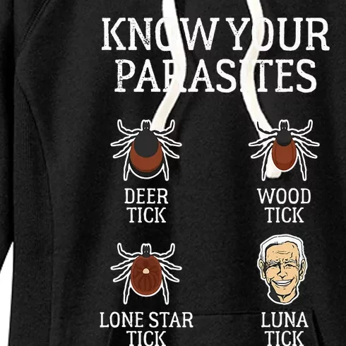 Antibiden Know Your Parasites Lunatic Impeach Joe Biden Women's Fleece Hoodie