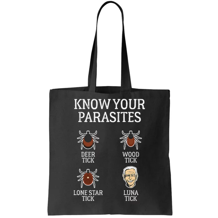 Antibiden Know Your Parasites Lunatic Impeach Joe Biden Tote Bag