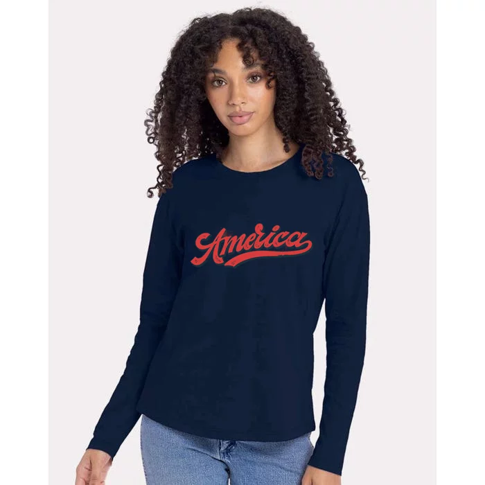 America Label Womens Cotton Relaxed Long Sleeve T-Shirt