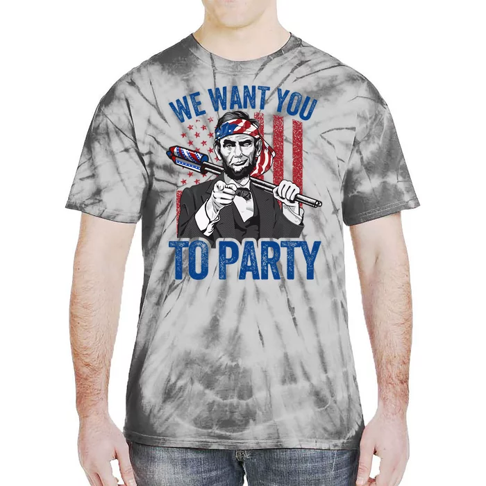 Abraham Lincoln 4th Of July American Tie-Dye T-Shirt