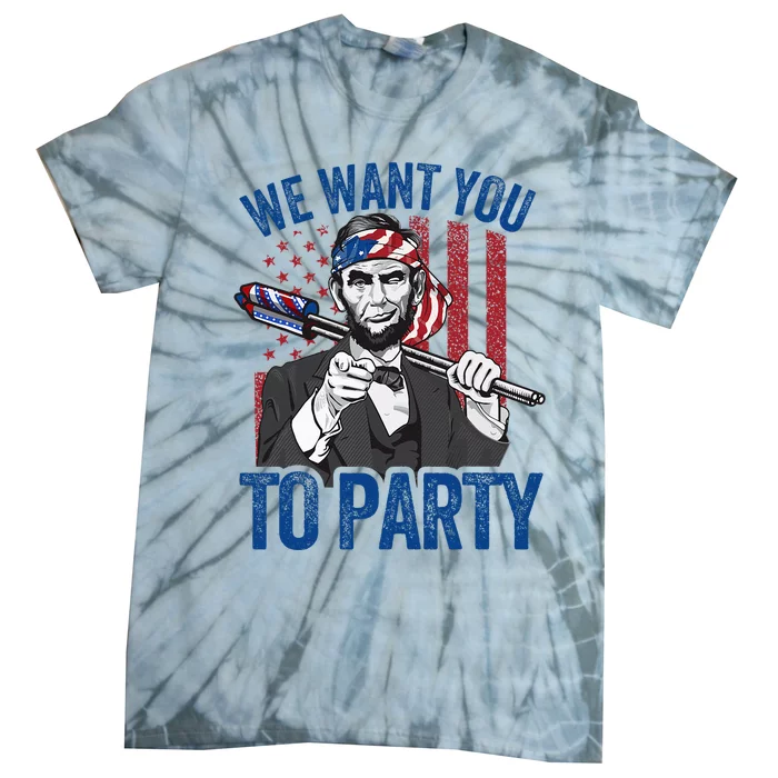 Abraham Lincoln 4th Of July American Tie-Dye T-Shirt