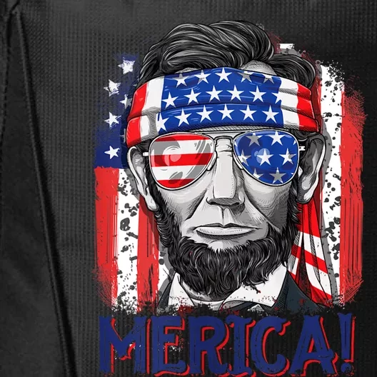 Abraham Lincoln 4th Of July Merica American Flag City Backpack