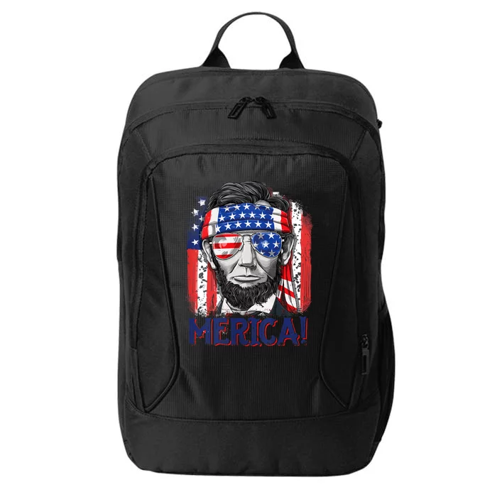 Abraham Lincoln 4th Of July Merica American Flag City Backpack