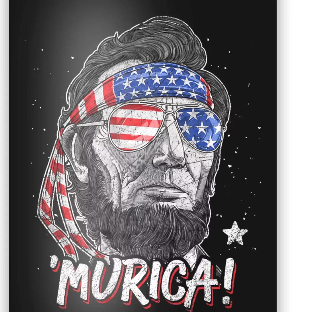 Abraham Lincoln 4th Of July Murica American Flag Poster