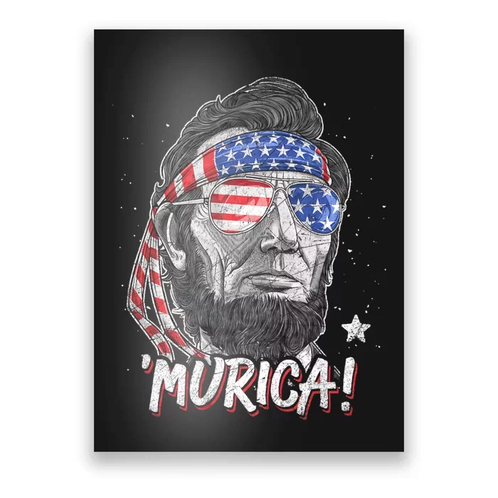 Abraham Lincoln 4th Of July Murica American Flag Poster