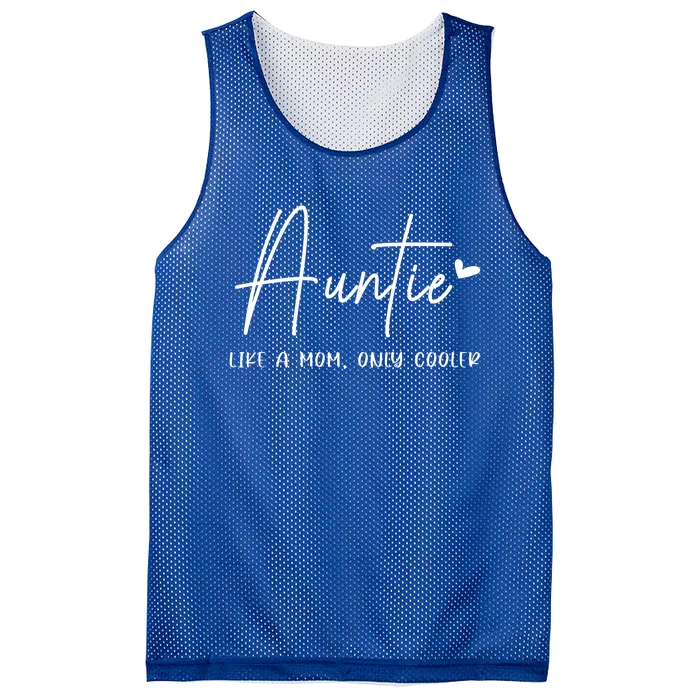 Auntie Like A Mom But Cooler Heart Gift Cool Aunt Gift Mesh Reversible Basketball Jersey Tank