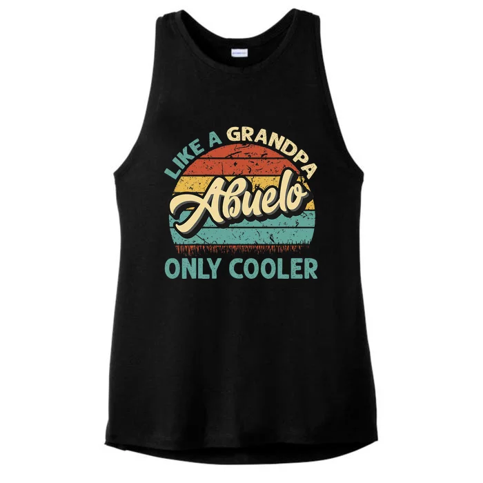 Abuelo Like A Grandpa Only Cooler Vintage Dad Fathers Day Ladies Tri-Blend Wicking Tank