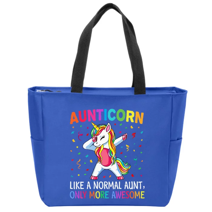 Aunticorn Like An Aunt Only Awesome Dabbing Unicorn Zip Tote Bag