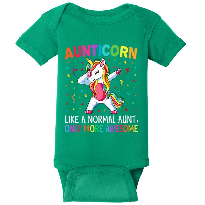 Aunticorn Like An Aunt Only Awesome Dabbing Unicorn Baby Bodysuit