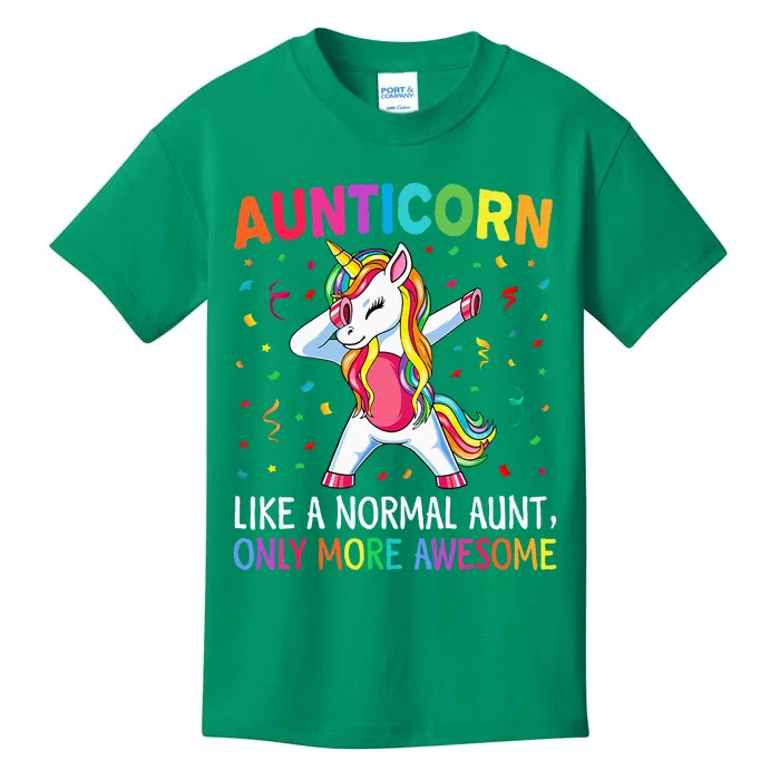 Aunticorn Like An Aunt Only Awesome Dabbing Unicorn Kids T-Shirt