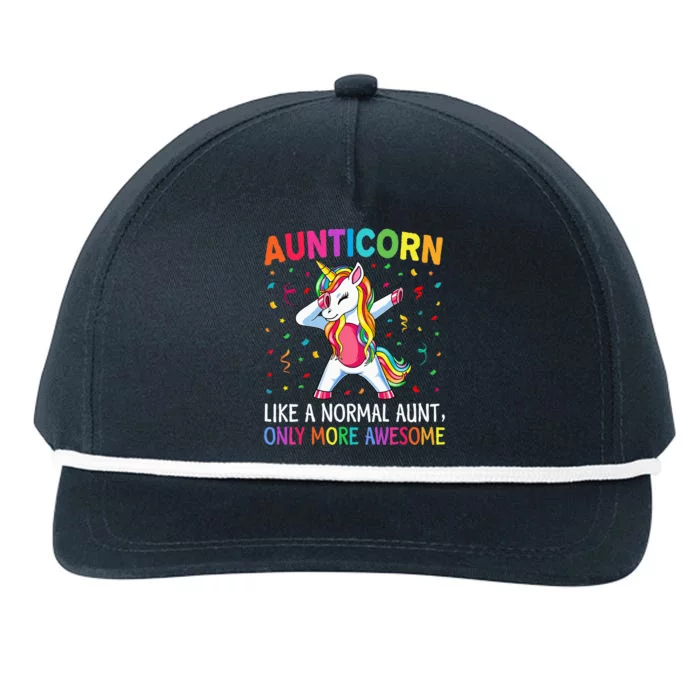 Aunticorn Like An Aunt Only Awesome Dabbing Unicorn Snapback Five-Panel Rope Hat