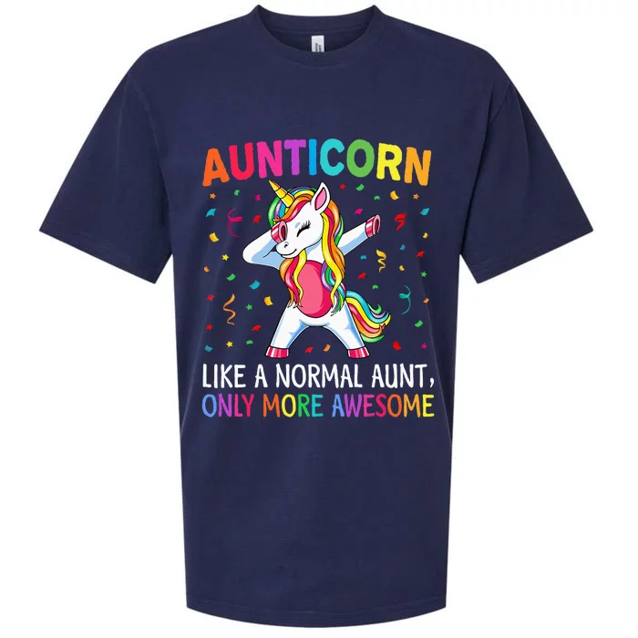 Aunticorn Like An Aunt Only Awesome Dabbing Unicorn Sueded Cloud Jersey T-Shirt