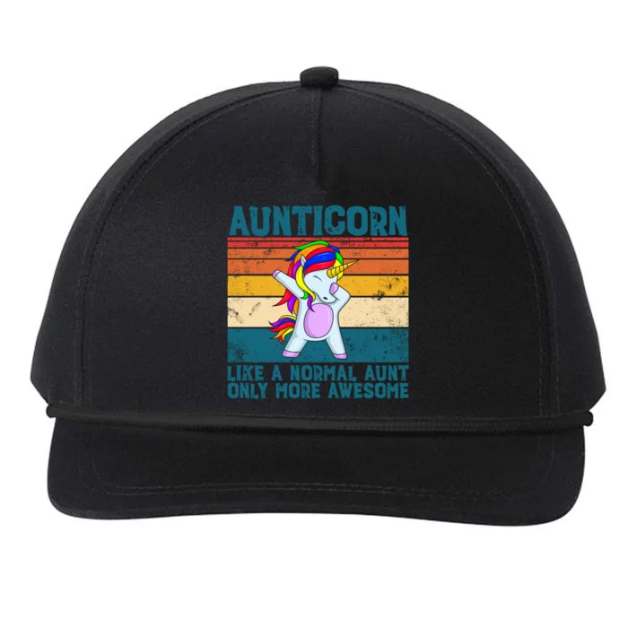 Aunticorn Like A Aunt Only Awesome Retro Dabbing Aunticorn Cool Gift Snapback Five-Panel Rope Hat