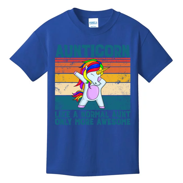 Aunticorn Like A Aunt Only Awesome Retro Dabbing Aunticorn Cool Gift Kids T-Shirt