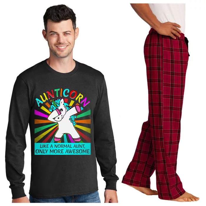 Aunticorn Like A Normal Aunt Only More Awesome Great Gift Long Sleeve Pajama Set