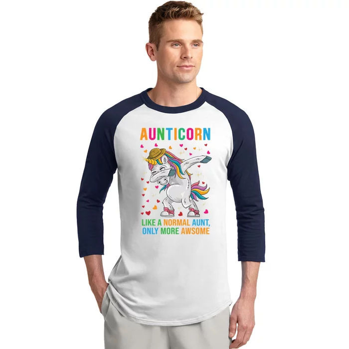 Aunticorn Like A Normal Aunt Only More Awesome Funny Gift Baseball Sleeve Shirt