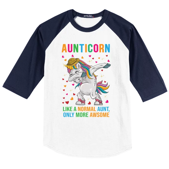 Aunticorn Like A Normal Aunt Only More Awesome Funny Gift Baseball Sleeve Shirt