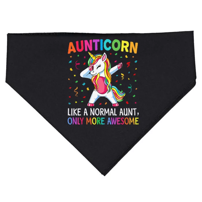 Aunticorn Like An Aunt Only Awesome Dabbing Unicorn USA-Made Doggie Bandana