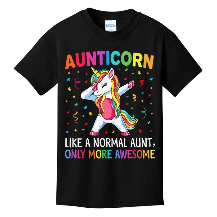 Aunticorn Like An Aunt Only Awesome Dabbing Unicorn Kids T-Shirt