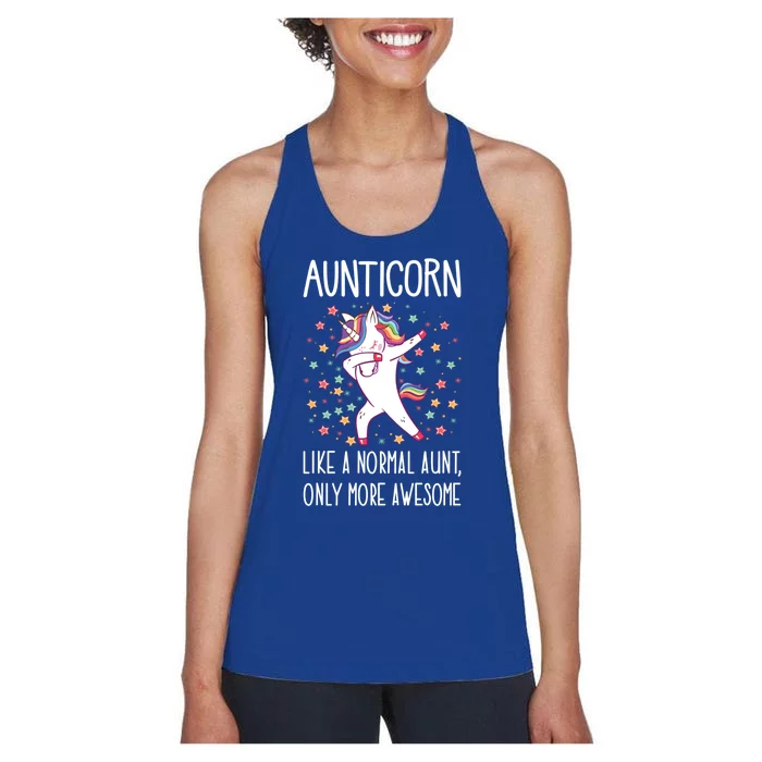 Aunticorn Like A Normal Aunt Only More Awesome Unicorn Aunt Gift Women's Racerback Tank