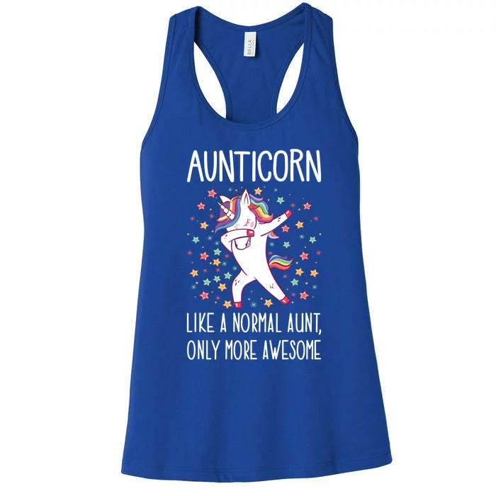 Aunticorn Like A Normal Aunt Only More Awesome Unicorn Aunt Gift Women's Racerback Tank