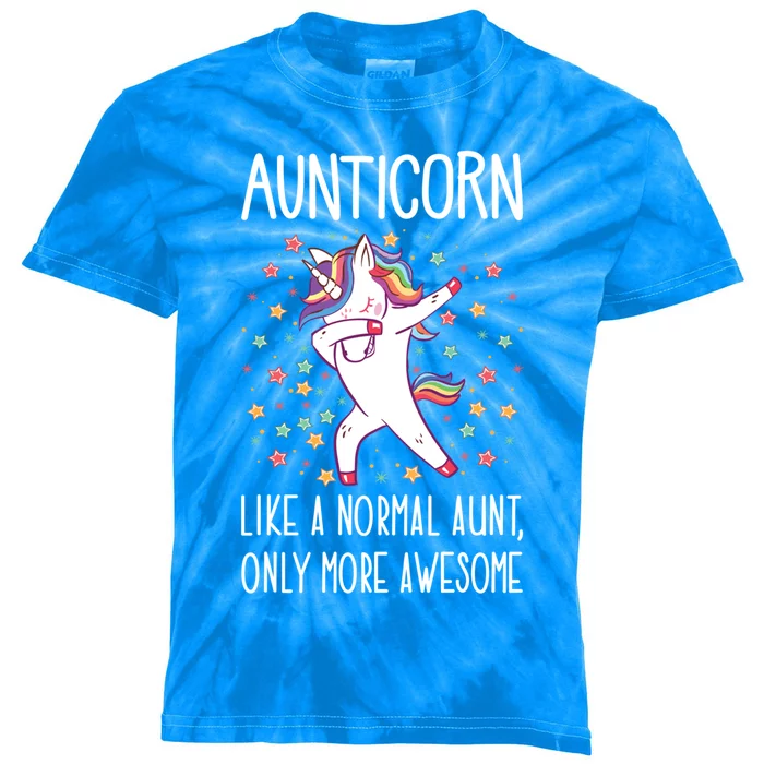 Aunticorn Like A Normal Aunt Only More Awesome Unicorn Aunt Gift Kids Tie-Dye T-Shirt