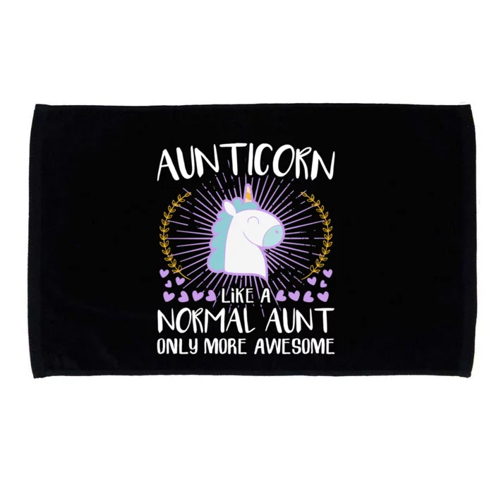 Aunticorn Like An Aunt Only Awesome Cute Family Unicorn Funny Gift Microfiber Hand Towel