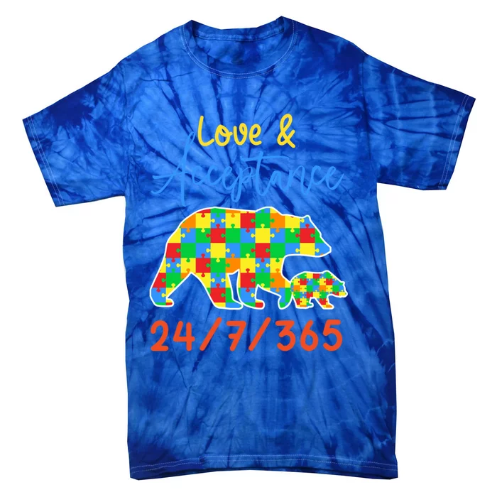 Autism Love And Acceptance Asd Awareness Month Puzzle Tee Gift Tie-Dye T-Shirt