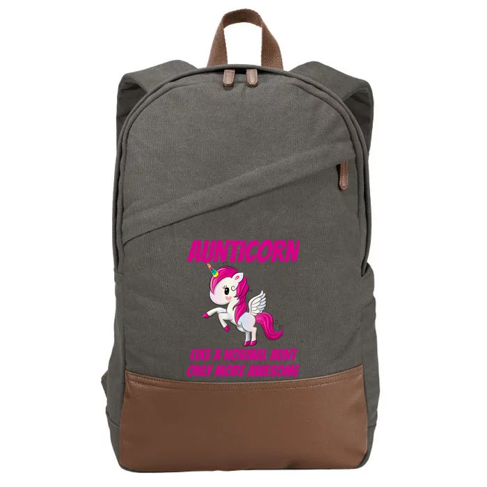 Aunticorn Like An Aunt Only Awesome Dabbing Unicorn Auntie Gift Cotton Canvas Backpack