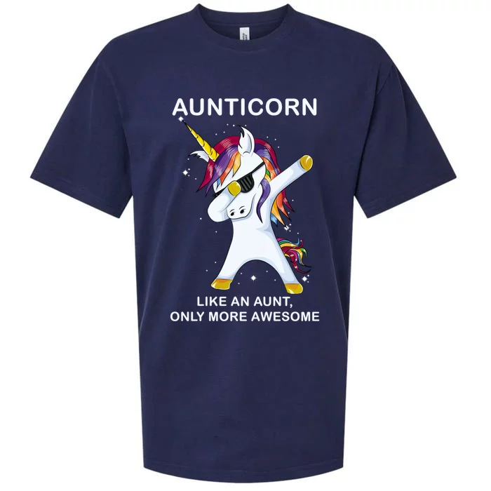 Aunticorn Like An Aunt Only Awesome Dabbing Unicorn Dab Gift Cool Gift Sueded Cloud Jersey T-Shirt