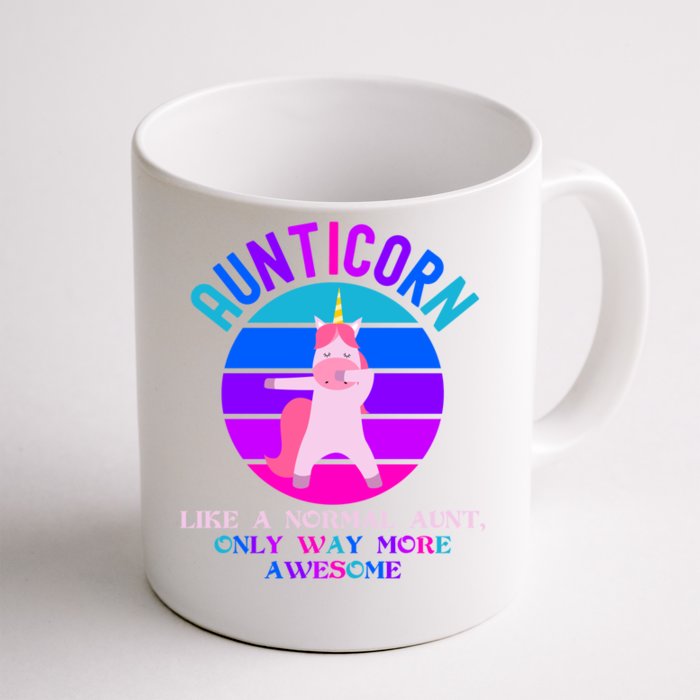 Aunticorn Like An Aunt Only Awesome Dabbing Unicorn Funny Gift Front & Back Coffee Mug