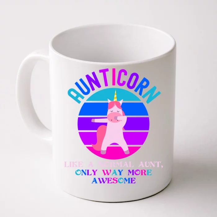 Aunticorn Like An Aunt Only Awesome Dabbing Unicorn Funny Gift Front & Back Coffee Mug