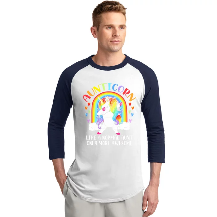 Aunticorn Like An Aunt Only Awesome Dabbing Unicorn Funny Gift Baseball Sleeve Shirt