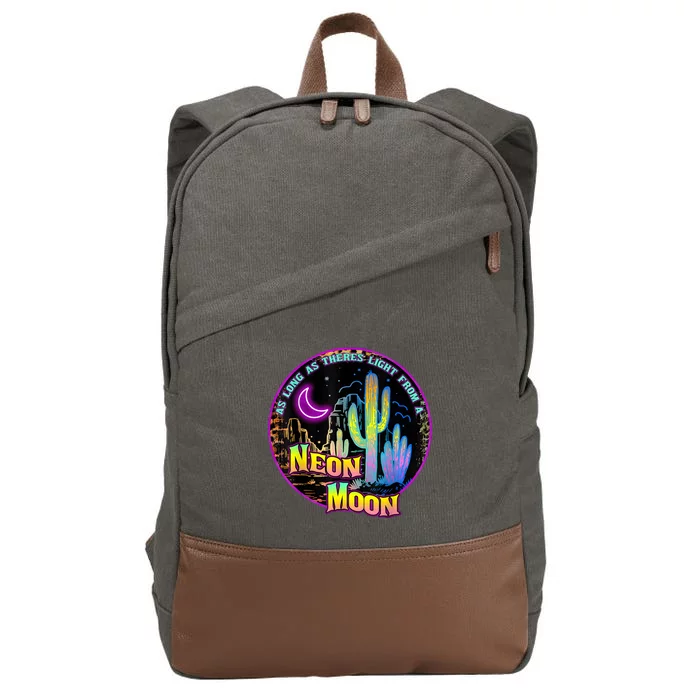 As Long As Theres Light From A Neon Moon Country Cotton Canvas Backpack