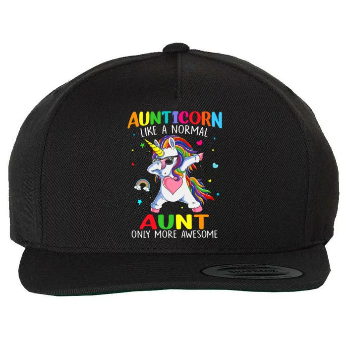 Aunticorn Like An Aunt Only Awesome Dabbing Unicorn Gift Wool Snapback Cap