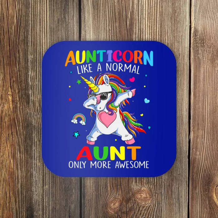 Aunticorn Like An Aunt Only Awesome Dabbing Unicorn Gift Coaster