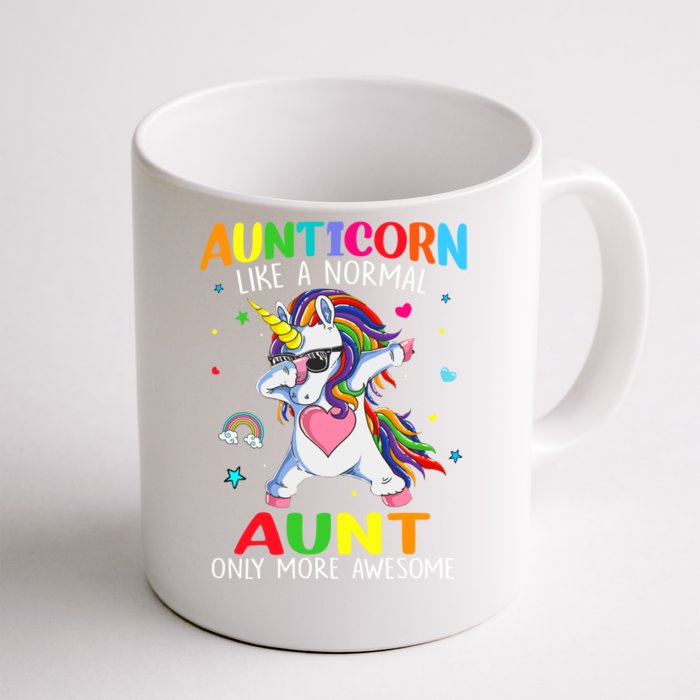 Aunticorn Like An Aunt Only Awesome Dabbing Unicorn Gift Front & Back Coffee Mug