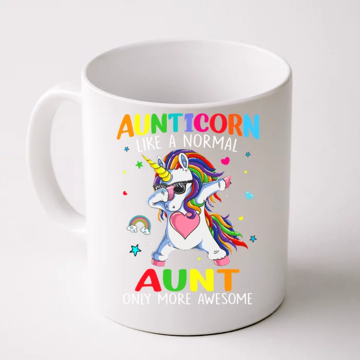 Aunticorn Like An Aunt Only Awesome Dabbing Unicorn Gift Front & Back Coffee Mug