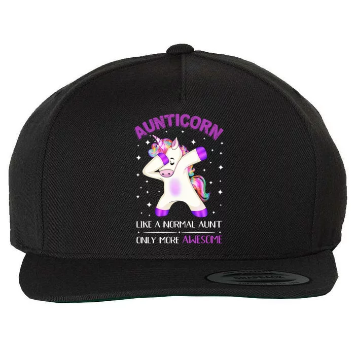 Aunticorn Like An Aunt Only Awesome Dabbing Unicorn Cute Gift Wool Snapback Cap